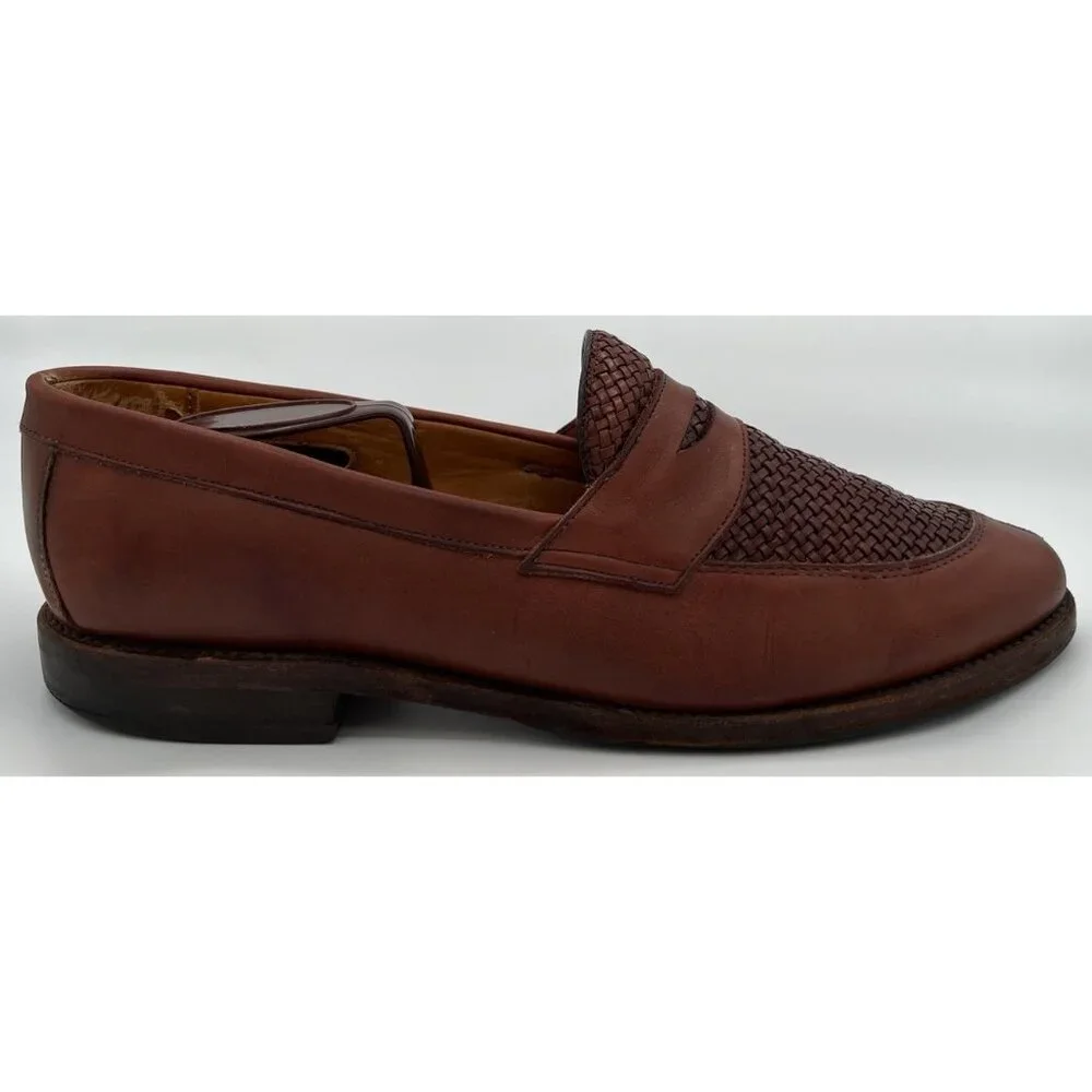 Allen Edmonds Leyland Chili Brown Leather Penny Loafer Dress Shoes Men's 10D
